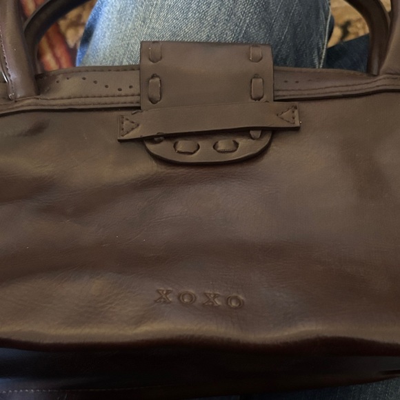 Y2K XOXO Dark Brown Leather Shoulder Bag - Picture 3 of 6